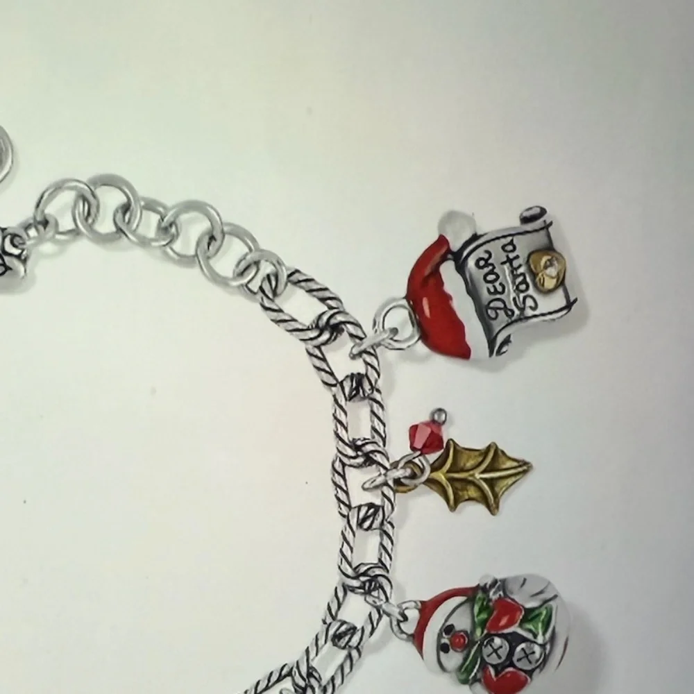 🎄🎅🏼🎁 🆕 Brighton Christmas Dear Santa list with hat custom earrings  NWOT - Picture 4 of 4